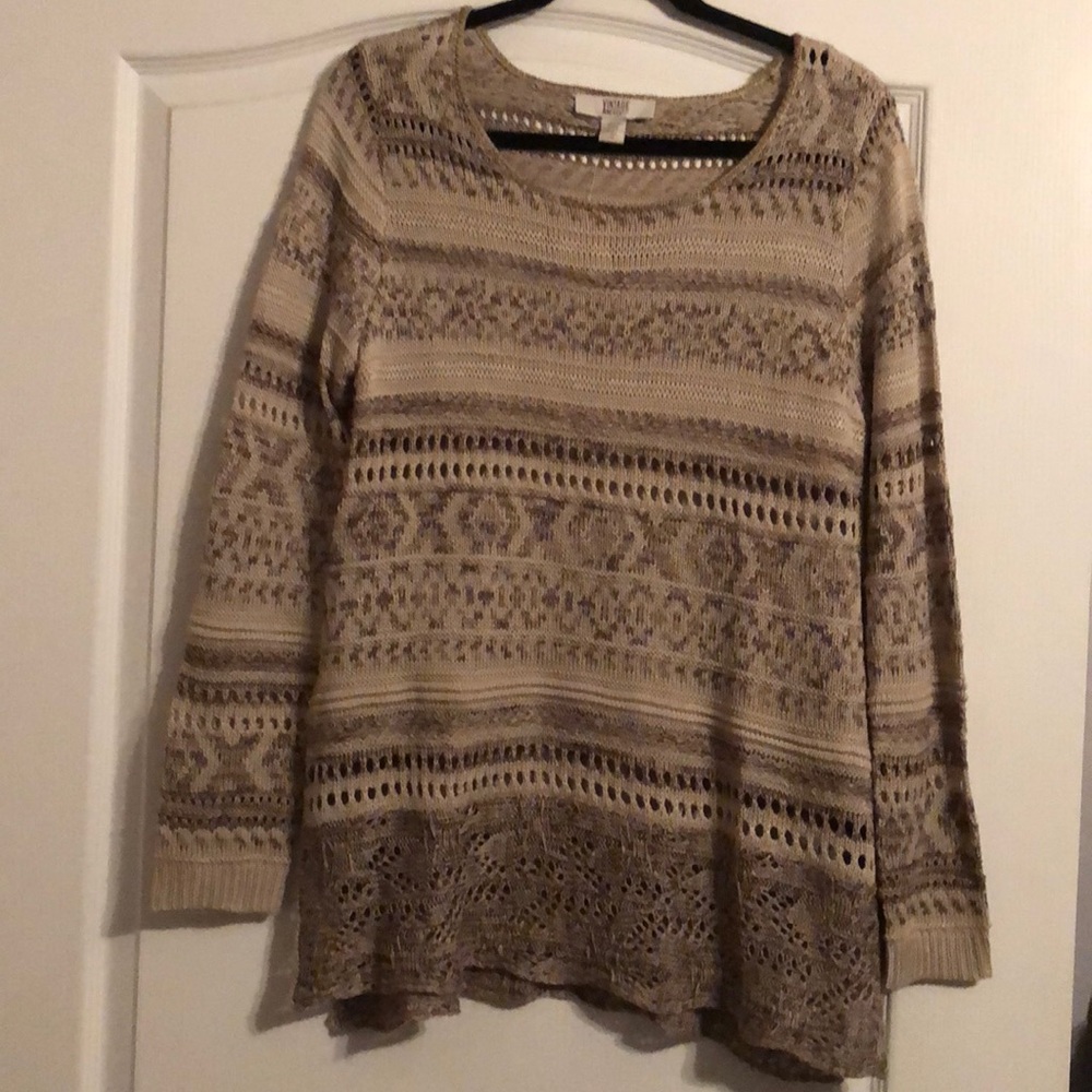 NWT Vintage America sweater brown stripes